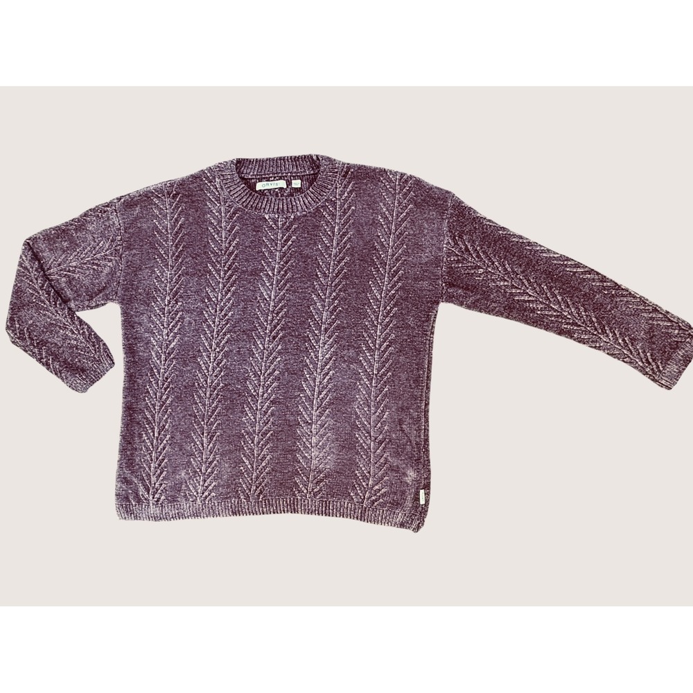 Orvis Chenille Cable Knit Sweater Women's Large Burgundy Plum